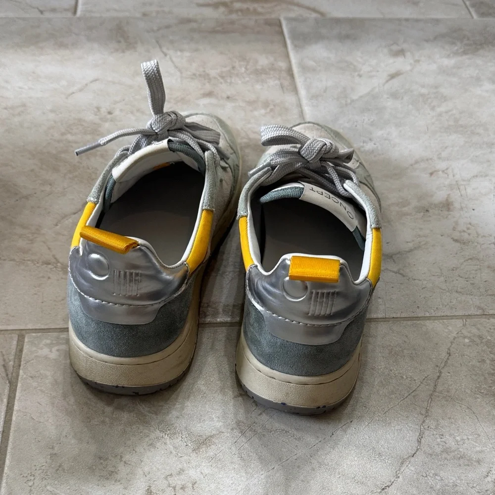 ONCEPT Women's Gray Sneakers with Yellow Accent - Low Top Casual